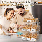 X-cosrack Egg Holder Countertop, 3 Tier Egg Rack with Labels Dividers to Separate Eggs, Stackable Wire Baskets for Fresh Egg,