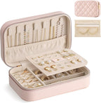 Lolalet Travel Jewelry Case for Women Girls, Travel Jewelry Organizer with Clear Storage Bag Small Portable Jewelry Box for N