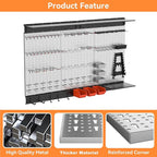 WALMANN 113 PCS Pegboard Wall Tool Organizer Kit with Pegboard Hooks, Bins, Pegboard Tools Storage System for Garage, Modular