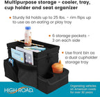High Road CarHop Backseat Organizer for Kids and Passenger Seat Organizer for Adults - Car Seat Cooler with Cup Holders and Convertible Tray Lid