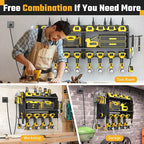 ZESEN Power Tool Organizer Wall Mount, 3 Layer Charging Station with 6 Outlets, 4 Drill Holders and Drill Bit Rack, Tool Hold