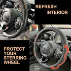 PINCTROT Comfy Grip Steering Wheel Cover, Anti-Slip Design, Universal 14.5-15 Inch(Silicone Orange)
