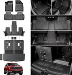 Floor Mats for 2017-2023 GMC Acadia 6 Passenger Captain Chairs All Weather Cargo Mat with Backrest Mat for 2023 GMC Acadia Denali Accessories