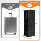 Simple Deluxe Car Trunk Organizer, Multi Compartments Collapsible Trunk Storage, Anti-slip, Waterproof 600D Oxford Polyester, w