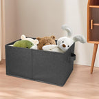 JAKAGO Fabric Storage Bins set of 4 Rectangle Storage Baskets with Handle Foldable Closet Organizer for Clothes Towel bedding