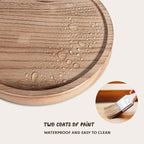 Round Decorative Tray Wood Bathroom Counter Organizer Farmhouse Kitchen Decor Wooden Riser for Soap Dish, Perfume, Candle, Sp