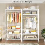 Ulif H2 Heavy-Duty Portable Closets, 4-Tier Freestanding Garment Rack Suit for Small Space and Corner, Closet Organizer Syste