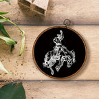 KSDUT Western Cowboy Horse Black Wall Art Decor - Brown Bucking Southwestern Wall Art Canvas Frame Hanging Prints, Mid Centur