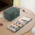 coobest 3 Layer Jewelry Box, Jewelry Holder Organizer with 2 Drawer Tray, Large boxes for Women Velvet Earring Organizer, Loc
