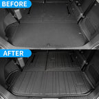 Bomely Cargo Mat Compatible with 2020-2026 Toyota Highlander Trunk Mat Cargo Liner TPE Back Seat Cover Protector 2025 7 Seats Highlander Accessories (2020-2026, Trunk Mat with Backrest Mat)