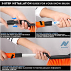 Extendable Snow Brush & Ice Scraper for Car Windshield | 26" Car Snow Brush with Ice Scraper | Extendable Snow Remover for Cars & SUVs | Snow Scraper for Car Windshield and Windows
