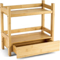 Sorbus Bamboo Bathroom Counter Organizer – 2-Tier Shelf with Hidden Drawer for Vanity, Matcha Station, Bathroom Sink Organize