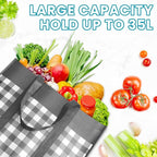 WOWBOX Reusable Grocery Bags,10-Pack, Foldable Reusable Shopping Tote Bags bulk with Reinforced Handles,Large Storage Bags with Water Resistant Coating for Groceries,Multipurpose,Grey-White