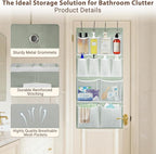 2 Pack- 12 Pocket Over Door Hanging Storage Organizer with 4 Kinds Pouch,Back of Closet Hanging Shelf Storage Organization fo