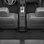 Motor Trend FlexTough LITE Rubber Car Mats Full Set - All Weather Floor Mats for Trucks, Cars & SUVs - Automotive Waterproof Black Car Floor Mats for Cars Interior Accessories Universal Trim-to-Fit