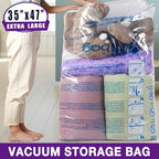 XXL Jumbo 47''X35'' Vacuum Storage Space Saver Bags Extra Large for Blanket, Bedding, Comforters and Huge Stuffed Toy (6 Pack