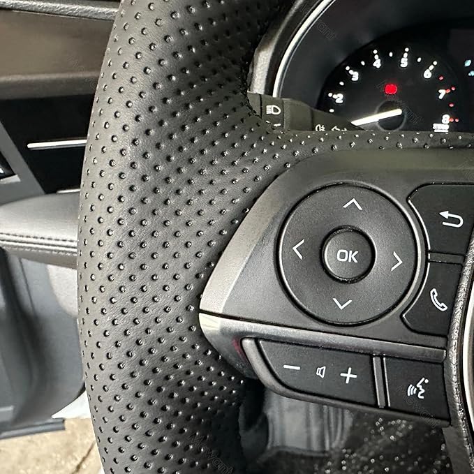 MEWANT Breathable Hand Sewn Car Steering Wheel Cover for Toyota Camry 2018-2019 / Toyota Avalon 2019 / Toyota Corolla 2019-2020 / Toyota RAV4 2019 Steering Wheel Accessories