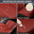 Red Seat Covers for Cars, 2Pcs Universal Leather Car Seat Covers Front Seats, Full Coverage Automotive Seat Covers for Most S