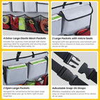 Car Backseat Hanging Trunk Organizer Extra-Long, 30% More Storage, 8 Large Pockets Car Storage Bag for SUV, Truck, Van - Super Capacity SUV