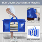 BALEINE 4-Pack Oversized Moving Bags with Reinforced Handles, Heavy-Duty Storage Tote Moving Supplies for Packaging, Camping 