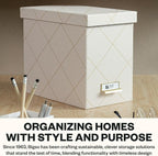 Bigso John Fiberboard Label Frame Desktop File Storage Box - Document Organizer for Important Paperwork - Durable Hanging Fil