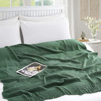 Homiest Decorative Knitted Throw Blanket with Fringe Soft & Cozy Tassel Blanket for Couch Sofa Bed (Dark Green, 50x60)