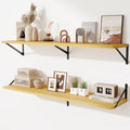 48inch Floating Shelves for Wall,10" Deep Floating Shelves with Metal Brackets,Wall Mounted Hanging Floating Shelf,Wide Displ