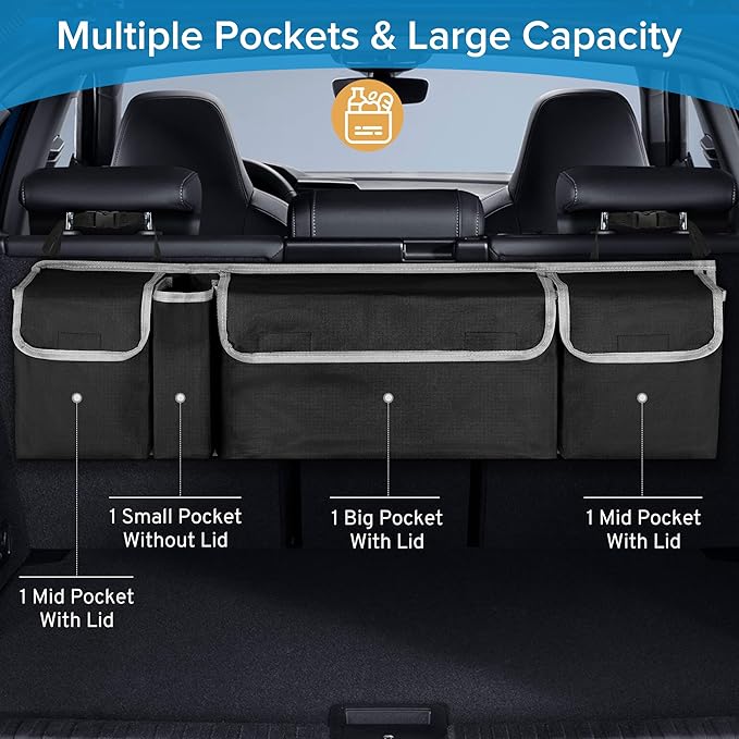 Car Trunk Organizer Storage Bag for Jeep Wrangler JL JK Grand Cherokee/Cherokee Grand Wagoneer/Wagoneer Renegade Compass Trailha