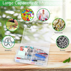 Gbivbe Large 24 Grids Plastic Organizer Box Adjustable Dividers,Clear Storage Box for Jewelry, Art DIY Crafts, Washi Tapes, B