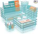 StorMiracle 23 PCS Drawer Organizer Set, 5 Varied Size Bathroom and kitchen Drawer cabinet organizer Trays, Clear Storage Bin