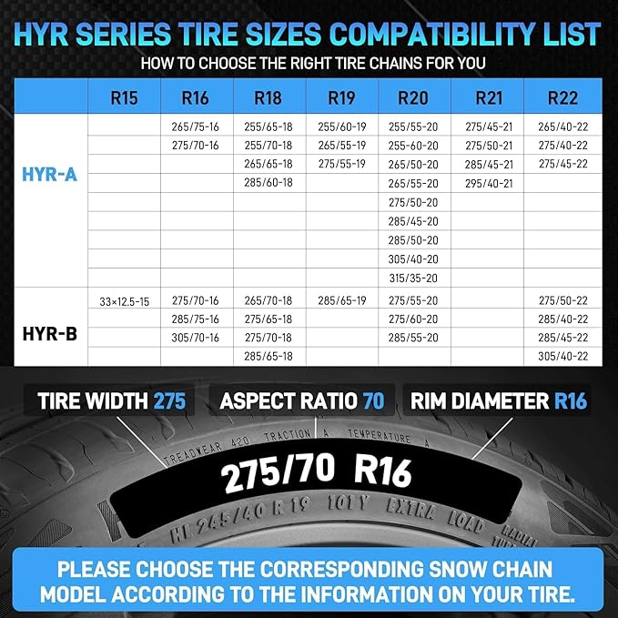 Auto Fixing Snow Chains for Pickup Trucks & SUVs, Heavy Duty Tire Chains with Self-Tensioning, Quick Install Emergency Tracti