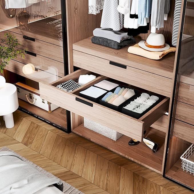 DIMJ Drawer Organizers, Set of 12 Clothes Drawer Organizer, Foldable Closet Drawer Organizer, Dresser Drawer Organizers Divid