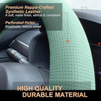 PINCTROT D Shaped Nappa Leather Steering Wheel Cover, Slim Fit No Bulk Design, One Piece Leather with Breathable Perforation,