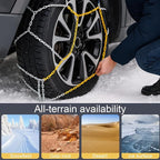 2PCS Snow Chains for SUV/Truck/Car in Snow, Sand, Mud and Ice, Universal Adjustable Emergency Portable Snow Tire Chains(KN110
