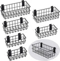 Heavy Duty Slatwall Baskets - 6 Pack Black Multi-Size Storage Organizer for Garage Workshop, Fits Standard Panels