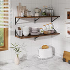 Floating Shelves for Wall,40" Wall Mounted Shelves Set of 2,Long Wood Floating Shelves,Hanging Wide Display & Storage Shelf w