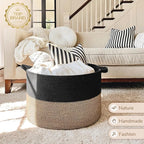 INDRESSME Large Storage Baskets for Organizing, 21.7 x 13.8 Blanket Basket Living Room Dog Toy Bin, Woven Laundry Basket for 