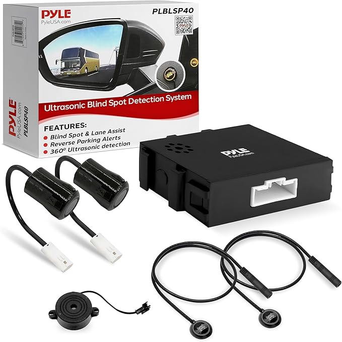 Pyle Ultrasonic Blind Spot Detection System, BSD Change Lane Safer, BSA BSM Blind Spot Monitoring Assistant Car Driving Secur