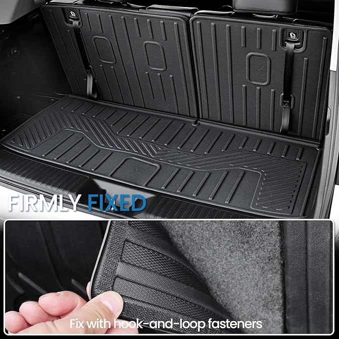 Cargo Mat for Honda Pilot 2026 2025 2024 2023, All Weather TPE Trunk Mat with Backrest Mat Left Storage Tray Mat Car Accessories for Pilot (Cargo Mat with Backrest Mats)
