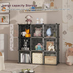C&AHOME Cube Storage Organizer with Doors, 10-Cube Shelves, DIY Plastic Modular Bookshelf, Closet Clothes Storage Shelving Id