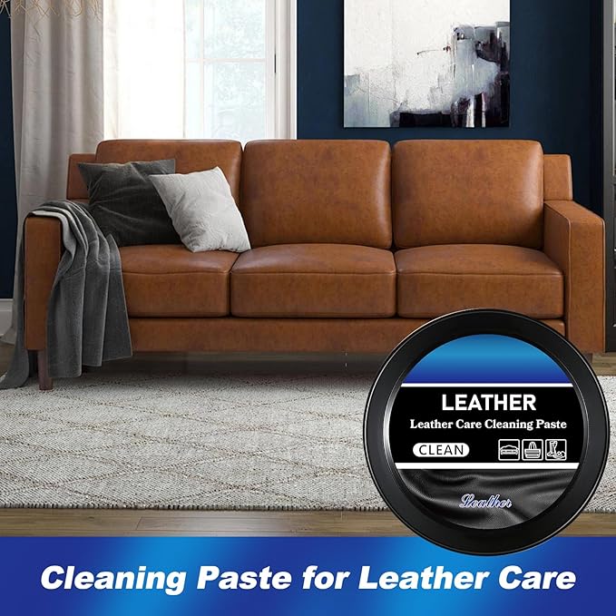2Pcs Leader Cleaning and Care Cream & Cleaning Paste for Leather Care, Automotive Interior Leather Cleaning Cream, Leather Re