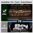 Car Trunk Organizer for SUV, Heavy Duty Waterproof Trunk Organizer, Foldable Collapsible Car Organizer with Cooler, Multi-Comp