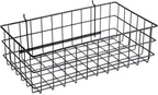 RightArrange Pegboard Basket Size XL, Black - Hooks to Any Peg Board - Square Style Wire Shelf Baskets - Organize Tools, Work