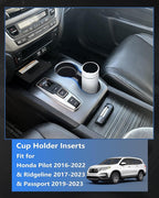 Cup Holder Inserts for Honda Pilot 2016-2022| Ridgeline 2017-2023| Passport 2019-2023 Accessories, Non-Slip TPE Center Console Protector to Prevent Spills & Scratches