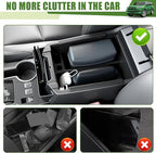 2PCS Center Console Organizer for 2010-2024 Toyota 4Runner Insert Armrest Box and Hanging Storage Tray for 4 Runner Interior Accessories(2PCS Center Console Armrest Box/Fit 10-24)