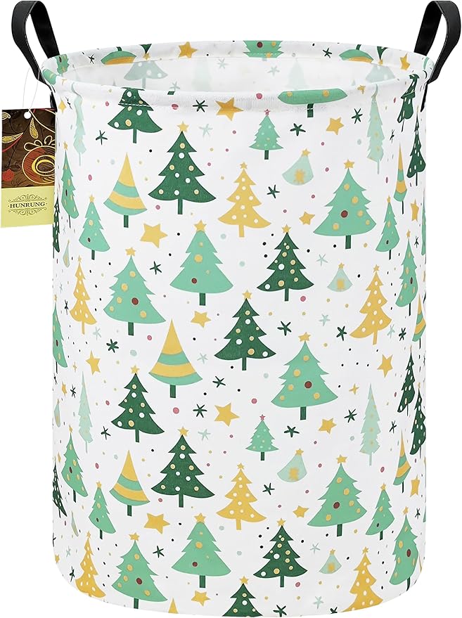 HUNRUNG Laundry Hamper,Large Canvas Fabric Lightweight Storage Basket Toy Organizer Dirty Clothes Collapsible Waterproof for 