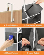 ULG Over the Door Organizer, 5-Tier Extra Large Hanging Storage with 10 Mesh Pockets, 100 lbs Capacity, Heavy Duty Door Organ