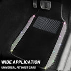 NBTEPEM Multicolor Bling Car Floor Mats Full Set, Universal Fit Most Cars,SUV, Trucks, 4 pcs Sparkle Glitter Diamond Carpet for Women Girls with Anti-Slip Pad (Colorful Diamond)