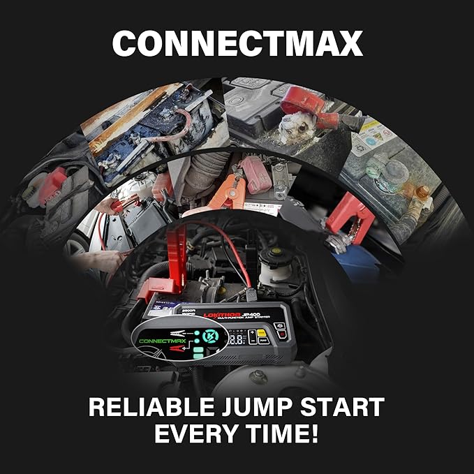 LOKITHOR JP400 Jump Starter with Air Compressor, 2500A 12V Car Battery Jumper Starter Portable (8.5L Gas/6.5L Diesel) with