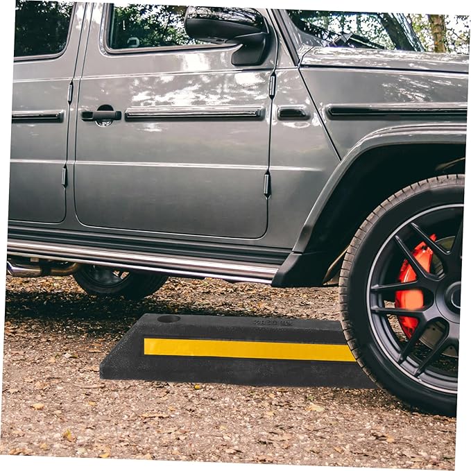 Guide Stopper Garage Car Stop Indicator Reflective Film Pre-drilled Compact for Driveway Use Tire Stops for Garage Floor